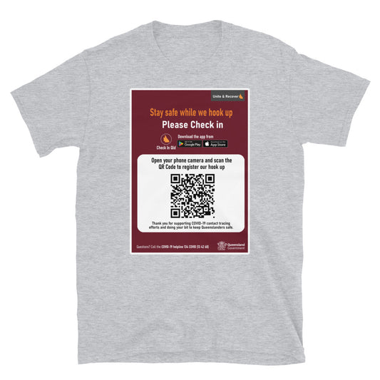 Qld COVID Hook Up Check In Shirt