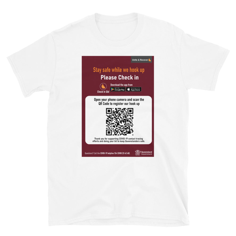 Qld COVID Hook Up Check In Shirt